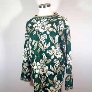 Vintage Green Gold Sweater